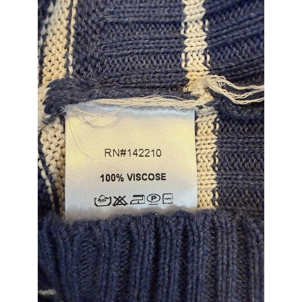 Voyageur By Mersea Sweater Vest Navy White Striped Preppy Coastal NWT Sz L - Picture 5 of 6